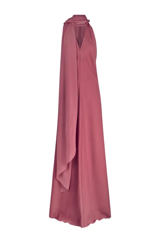 Farah, vestido transformable en seda rosa sold by Cortana