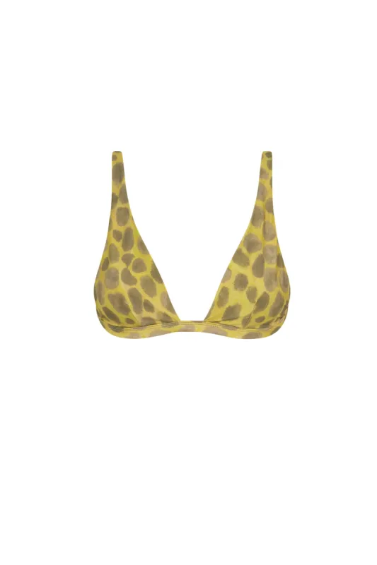 Khata, feline print bikini top en poliamida reciclada sold by Cortana