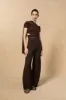 Fania, pantalon en lino y viscosa blueberry sold by Cortana