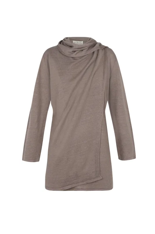 Botanica, top envolvente en punto de lino visón sold by Cortana