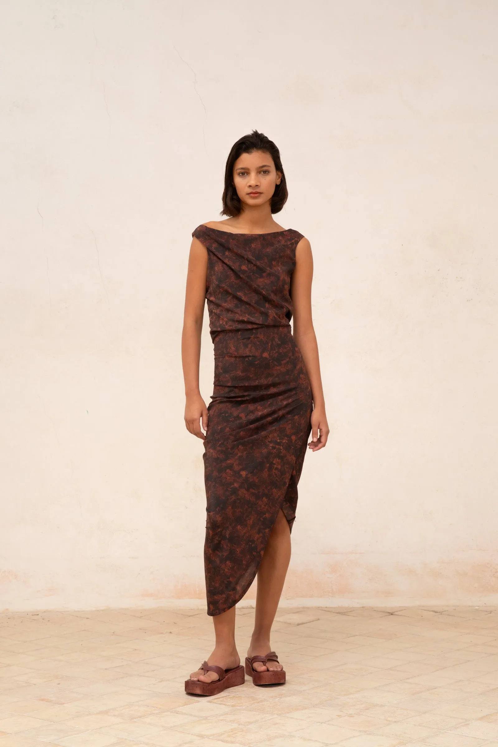 Mathilda, falda en seda stretch mata print sold by Cortana product image thumbnail 3