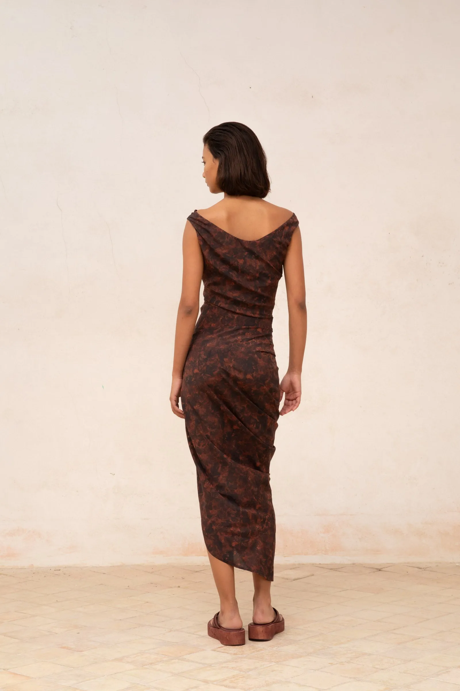 Mathilda, falda en seda stretch mata print sold by Cortana product image thumbnail 5