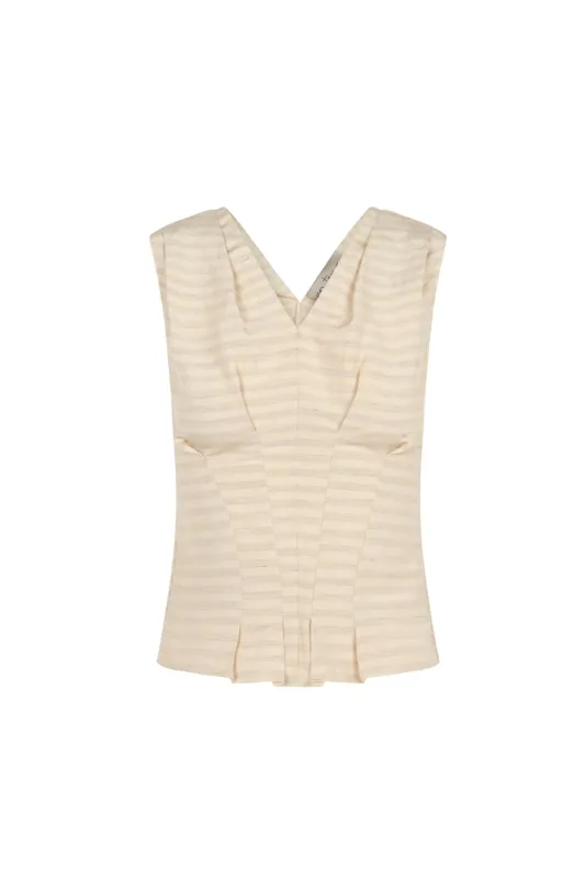 Ida, top a rayas en lino y seda sold by Cortana
