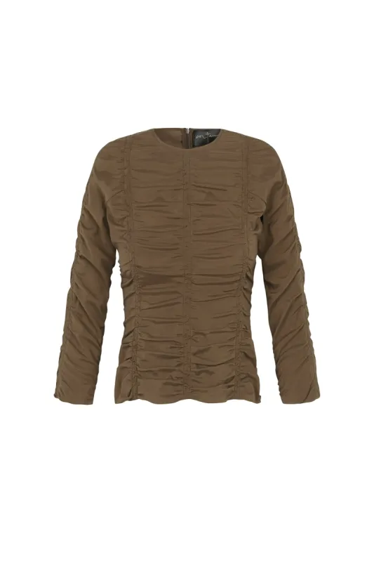 Martha, top fruncido avellana sold by Cortana