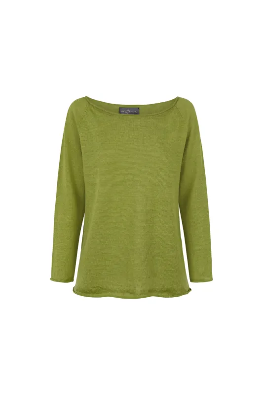 Rinen, jersey en punto de lino verde sold by Cortana