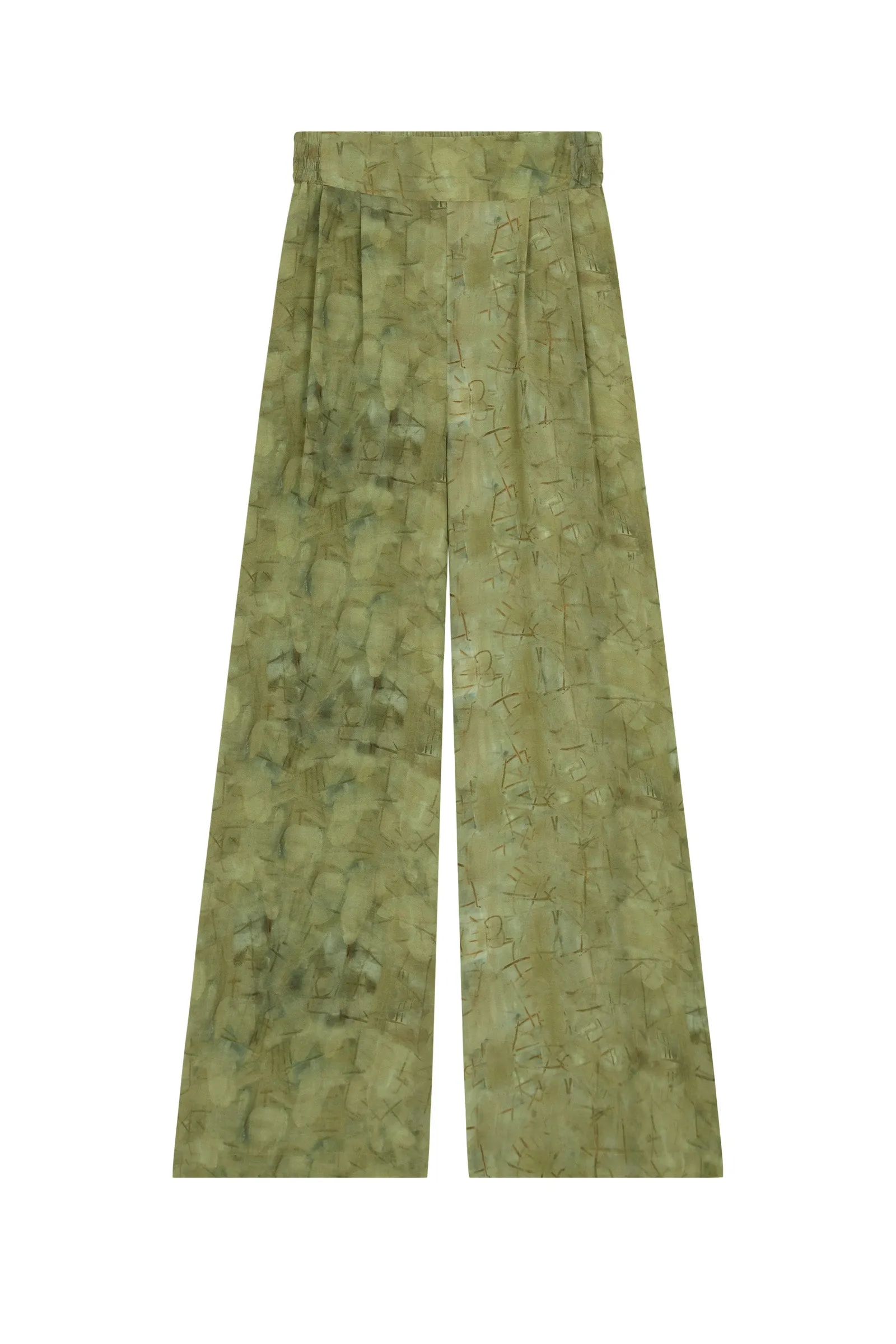 Amina, pantalón en seda amantis print sold by Cortana