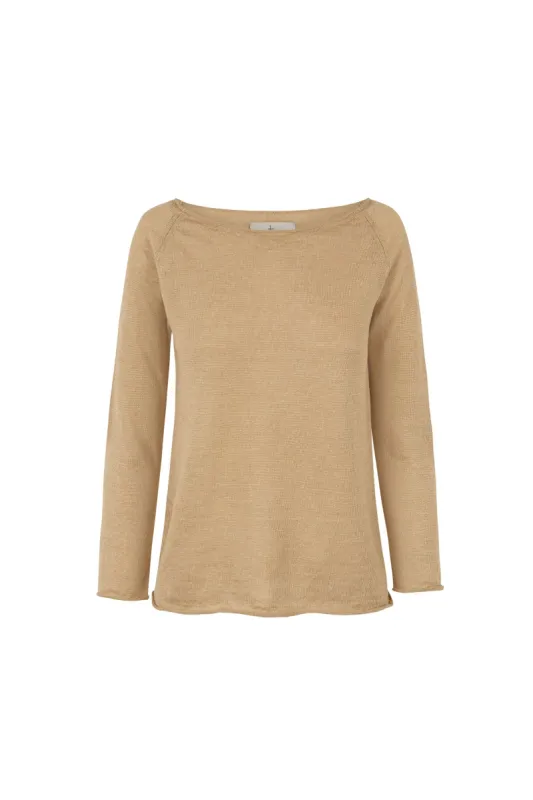 Rinen, jersey en punto de lino beige sold by Cortana