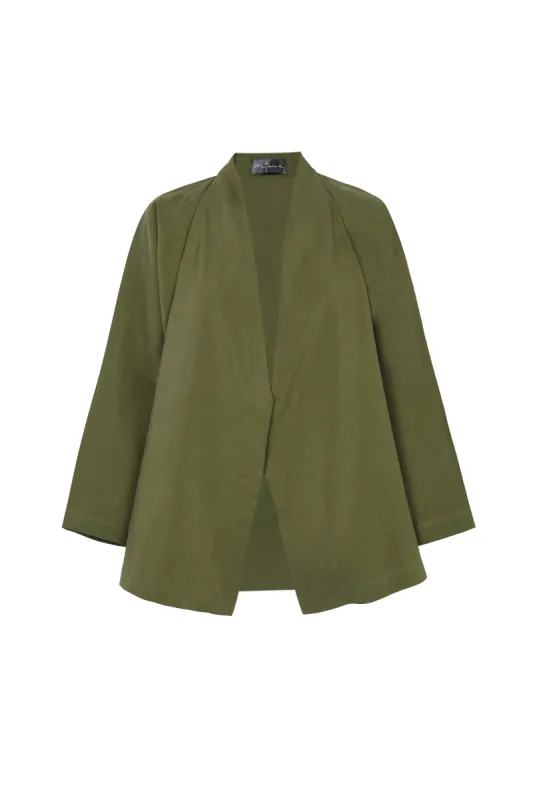 Ama, chaqueta en lino y seda verde sold by Cortana