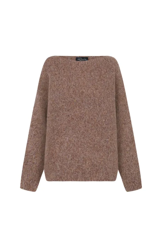 Dan, jersey melange en cachemir y seda rose sold by Cortana