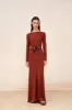 Sabrina, falda en seda stretch granate sold by Cortana