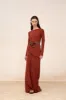 Sabrina, falda en seda stretch granate sold by Cortana