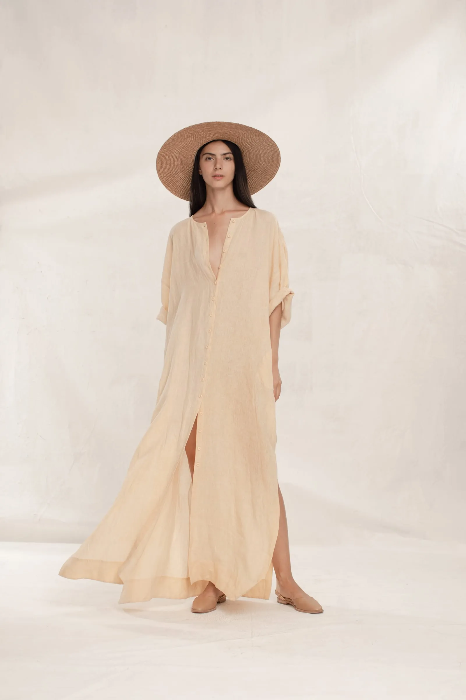 Montessori, vestido en lino maltinto melocotón sold by Cortana product image thumbnail 4