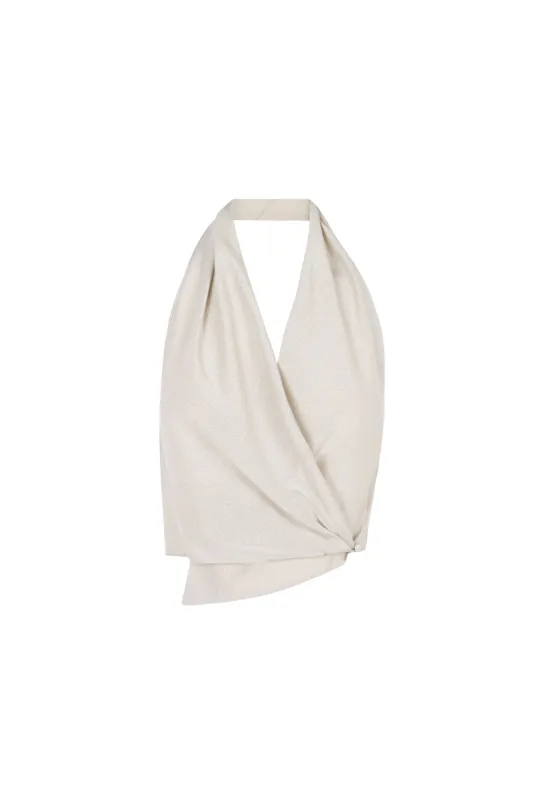 Josephine, top en seda plateada sold by Cortana