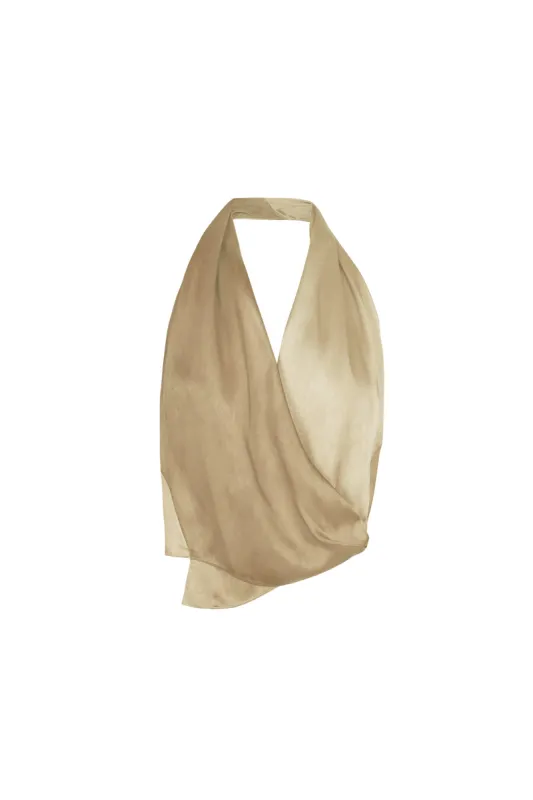 Etna, top en seda maltinto beige sold by Cortana