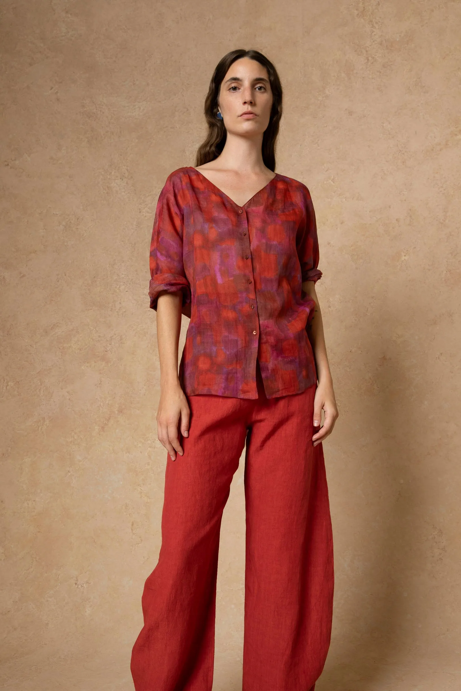 Marlo, pantalon en lino rojo sold by Cortana product image thumbnail 5
