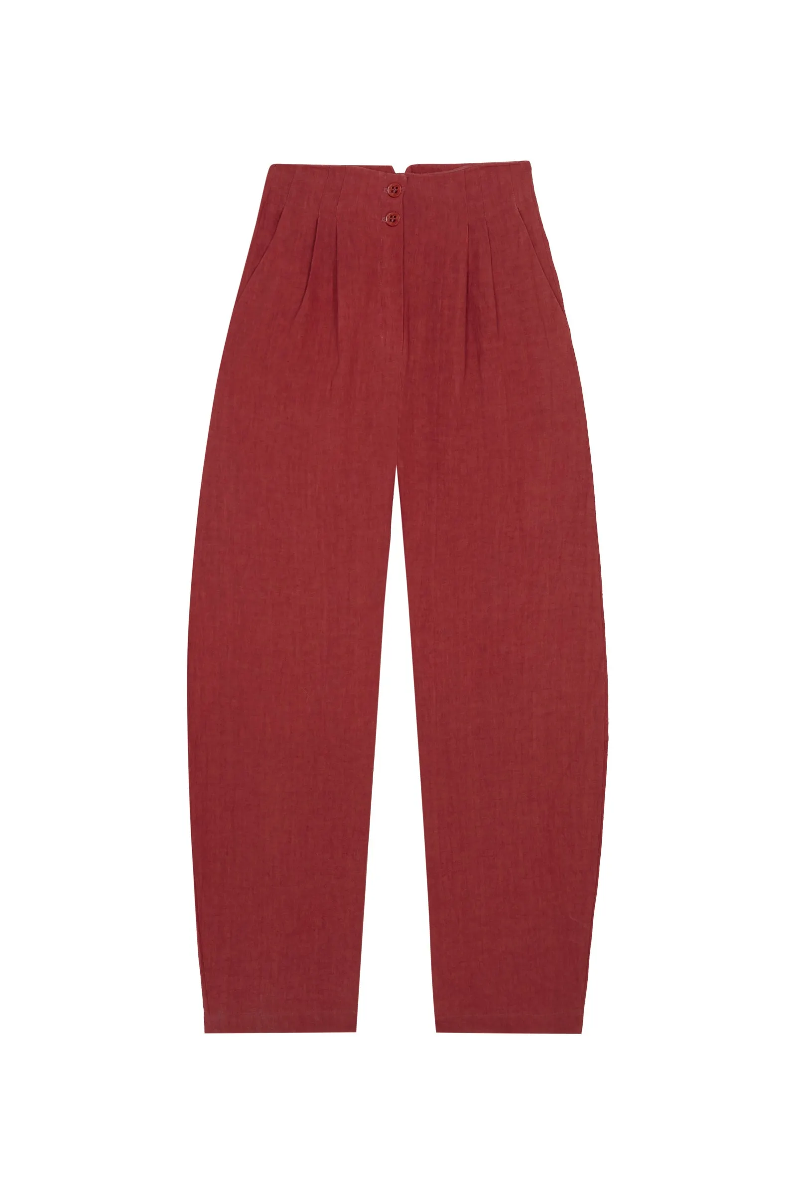 Marlo, pantalon en lino rojo sold by Cortana