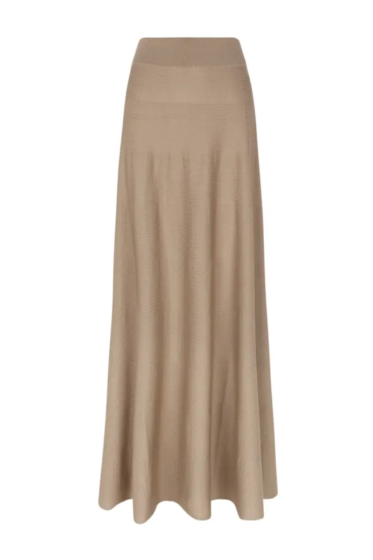 Hano, falda beige en lana merino sold by Cortana