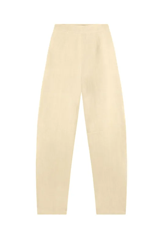 Dakota, pantalon en lino y lana virgen vainilla sold by Cortana