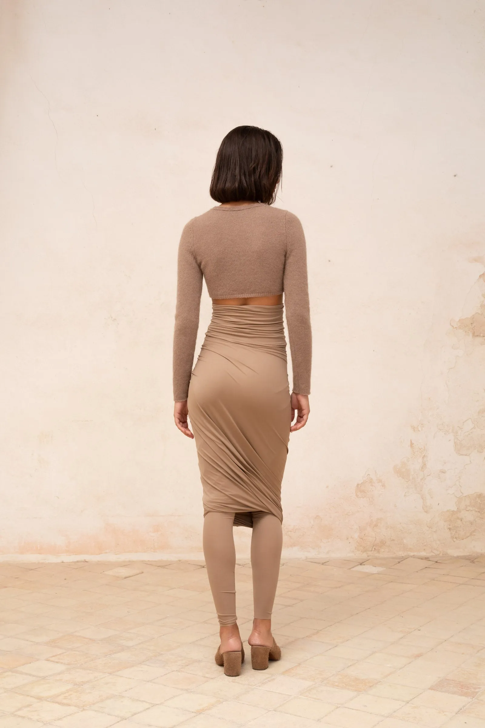 Alice, top en cupro stretch cocoa sold by Cortana product image thumbnail 4