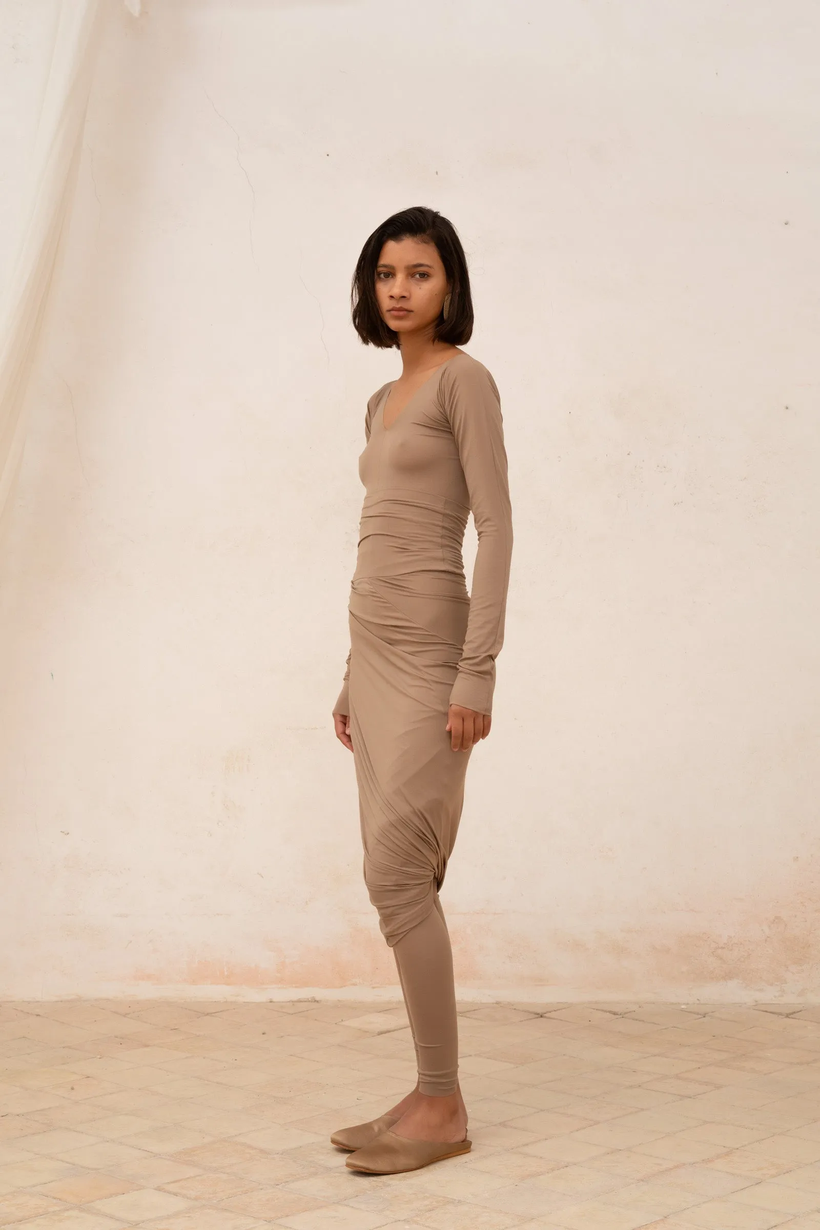 Alice, top en cupro stretch cocoa sold by Cortana product image thumbnail 3