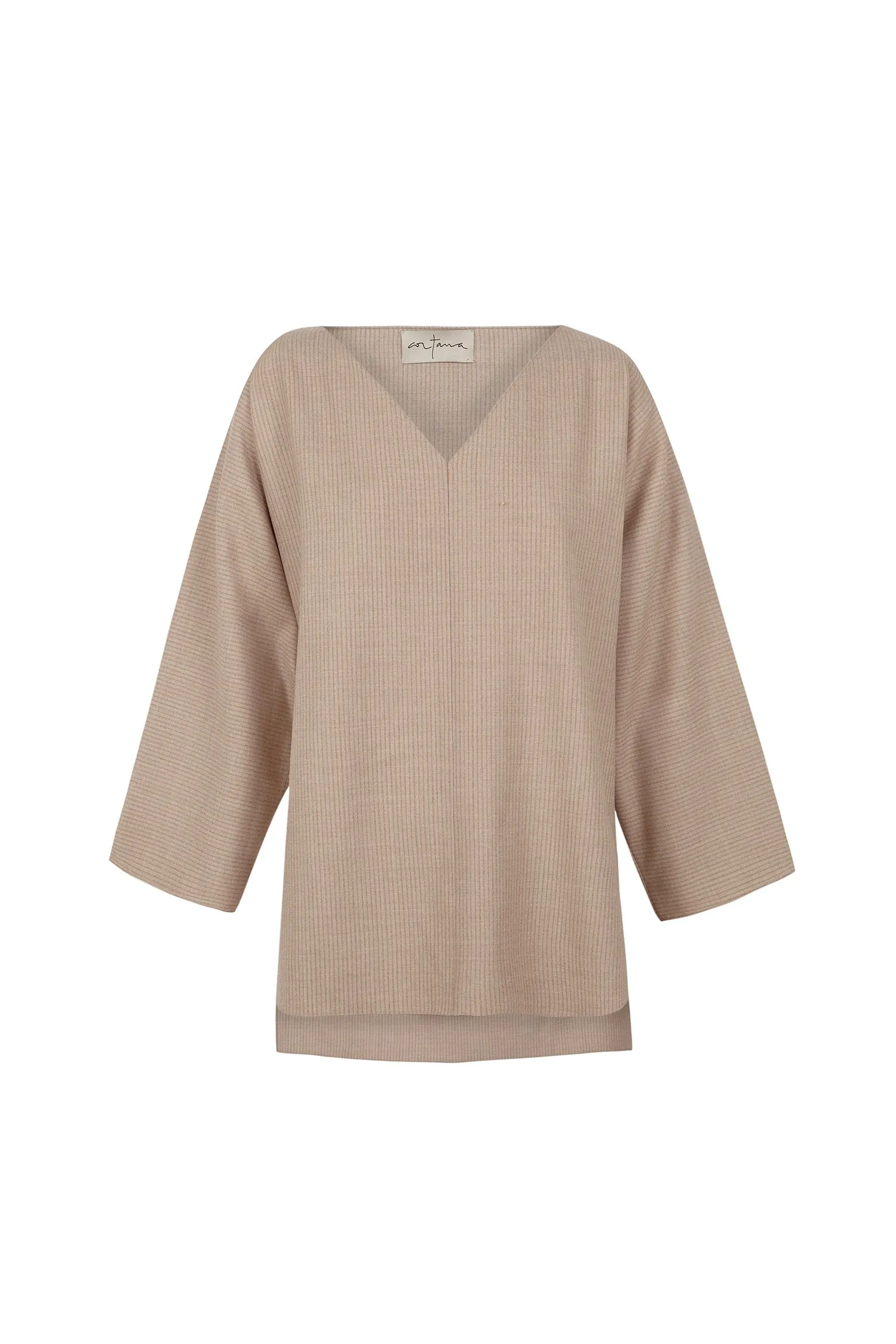Riu, top en lana zelander beige sold by Cortana