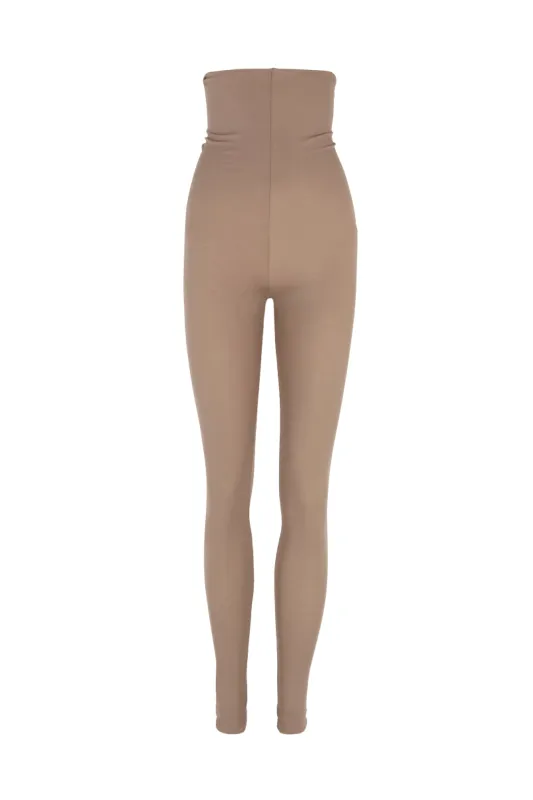 Alice, leggings en cupro stretch cocoa sold by Cortana