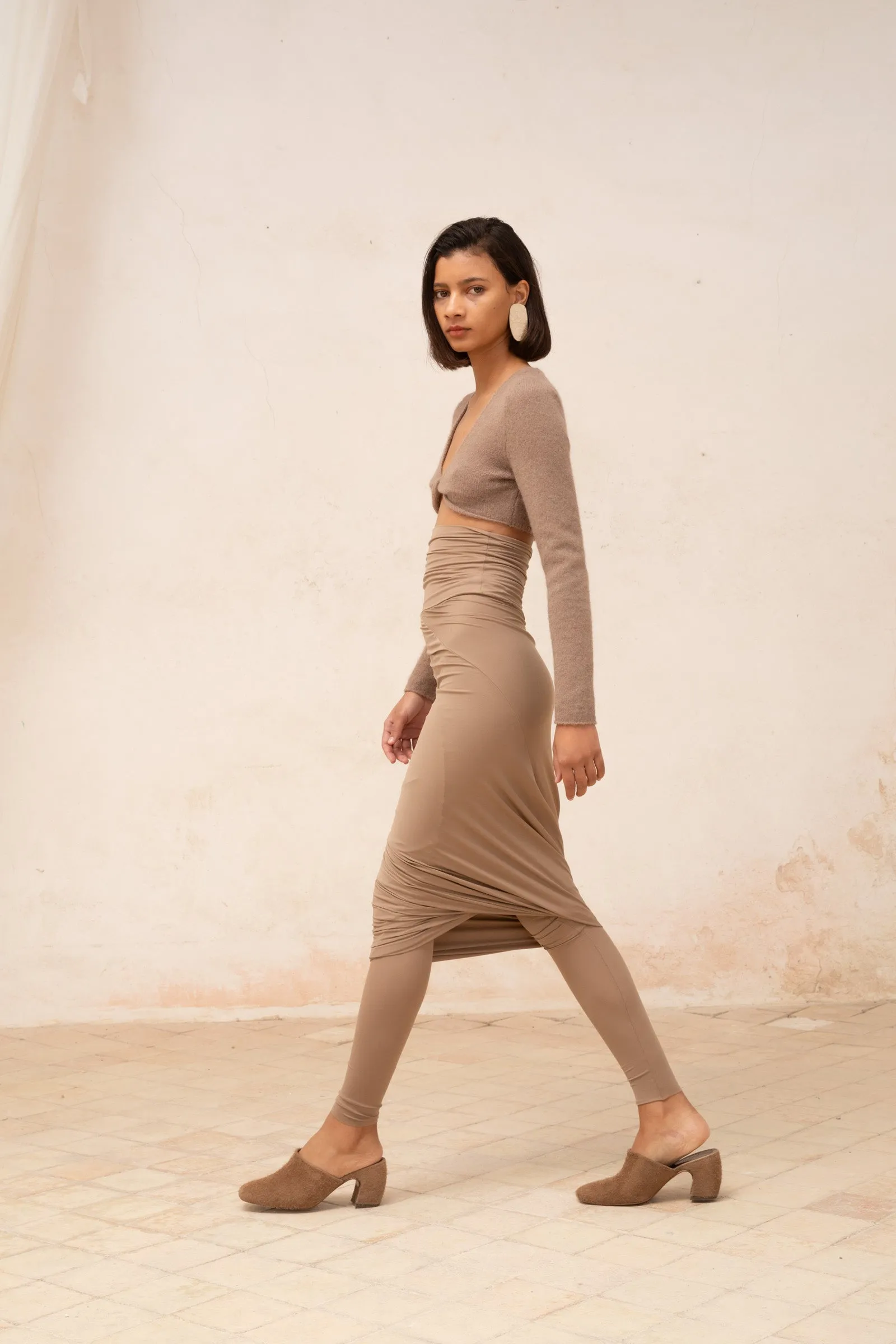 Alice, leggings en cupro stretch cocoa sold by Cortana product image thumbnail 2