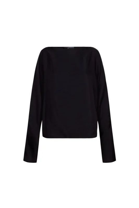 Oona, top en cupro negro sold by Cortana