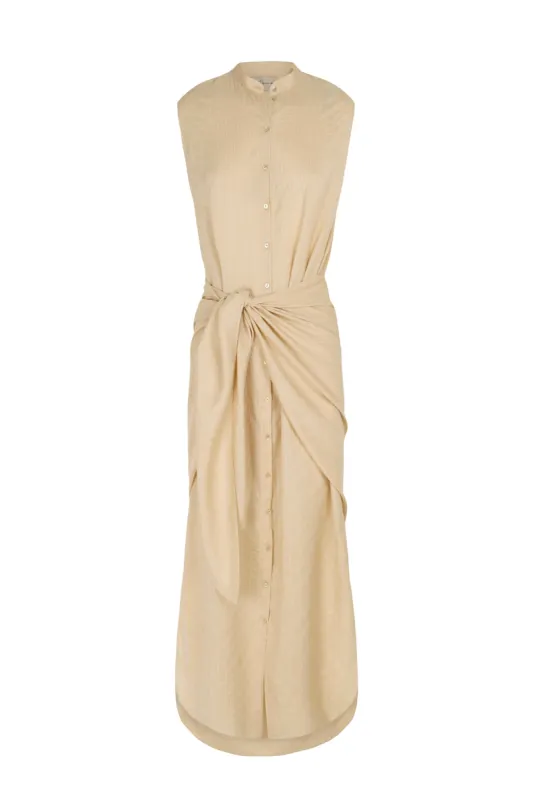 Frances, vestido en seda vainilla sold by Cortana