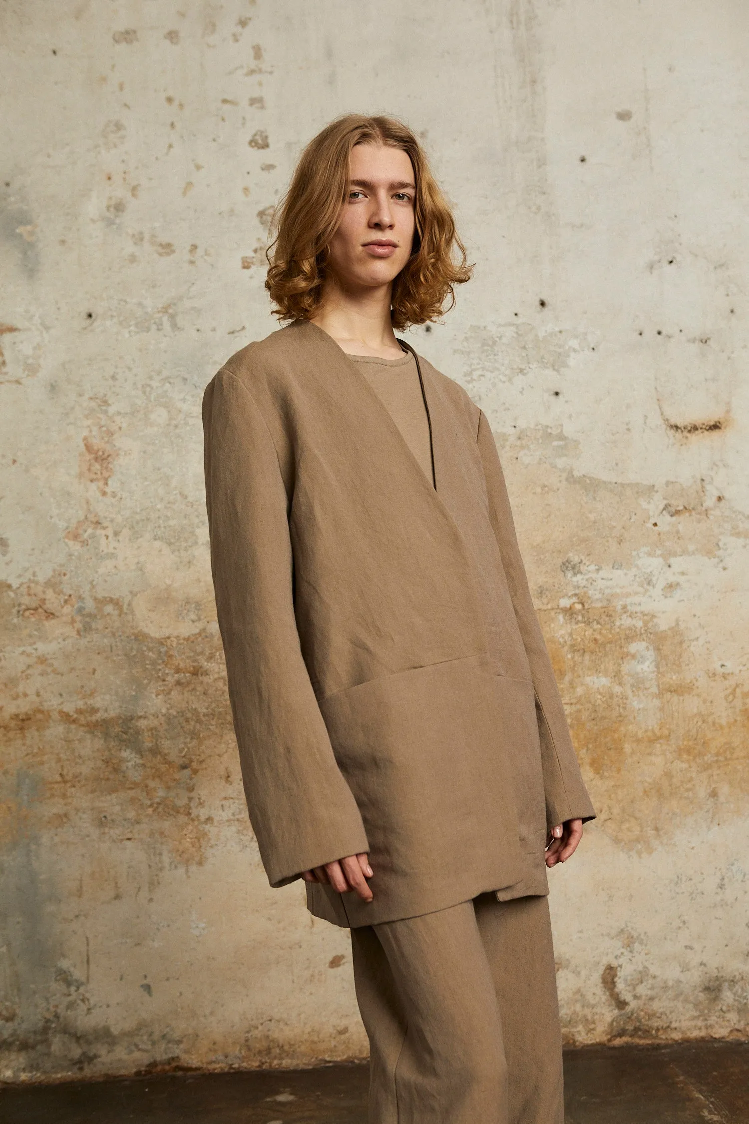 Rocco, chaqueta en lino y lana virgen gris sold by Cortana product image thumbnail 5