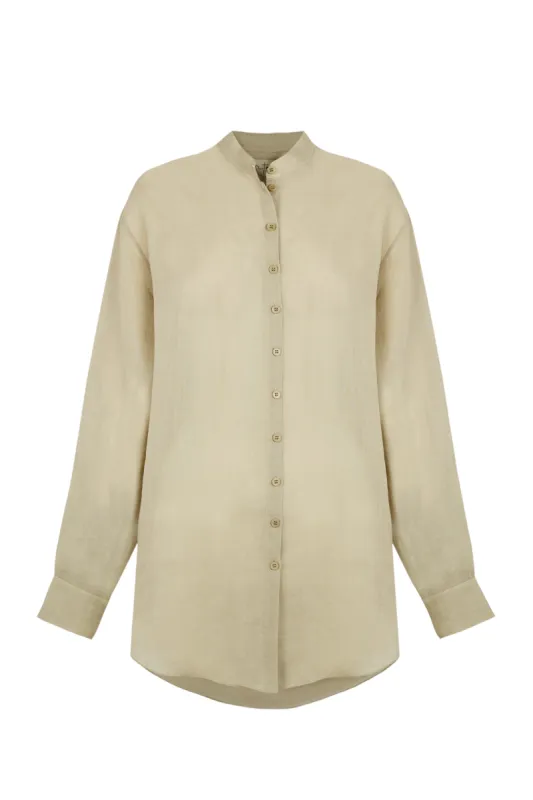 Raoul, camisa en ramio gris claro sold by Cortana