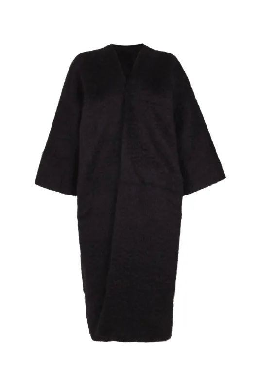 Ciel, chaqueta larga de mohair negro sold by Cortana