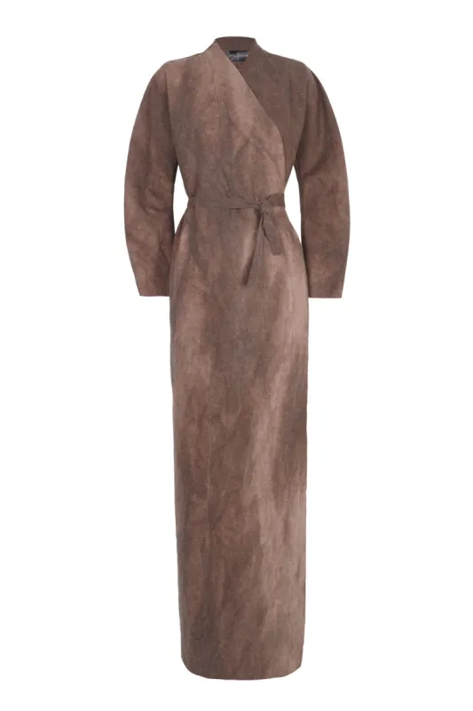 Rocco, vestido en lino y lana virgen fade clay sold by Cortana