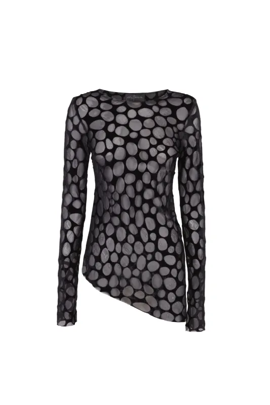 Pebbles, top en terciopelo devore made by Cortana