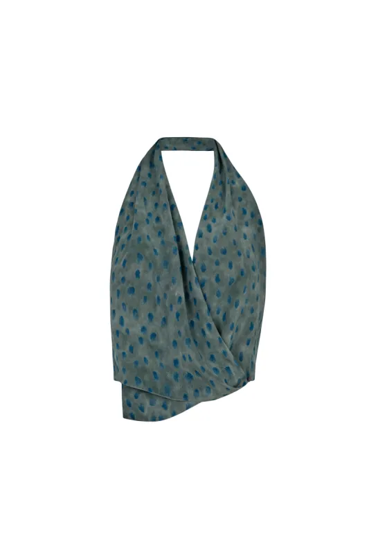 Etna, top en seda ciro print sold by Cortana