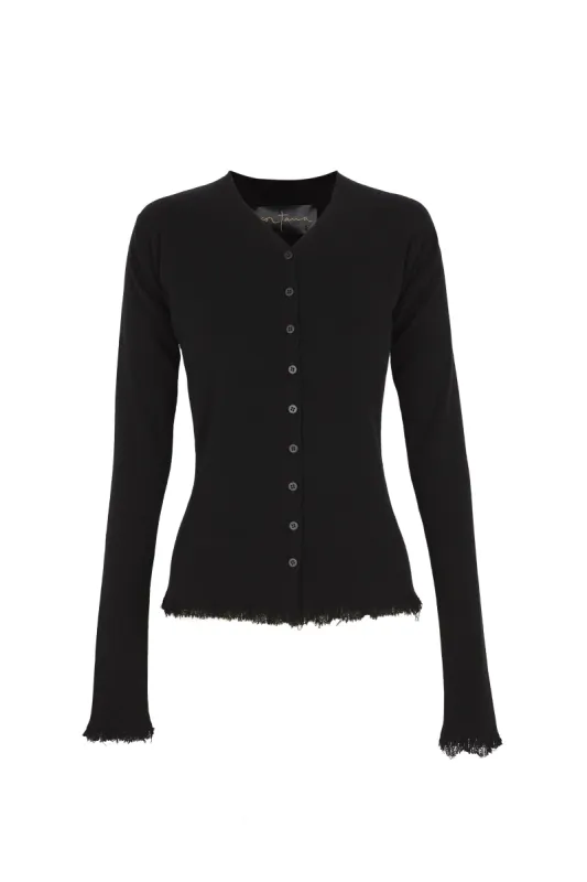 Ojala, cardigan de lana y cachemir negro sold by Cortana
