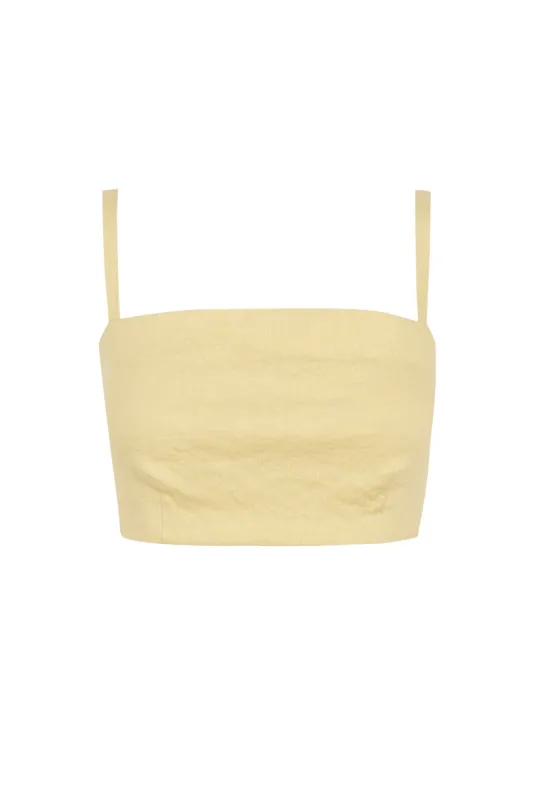 Limon, top bustier amarillo claro sold by Cortana