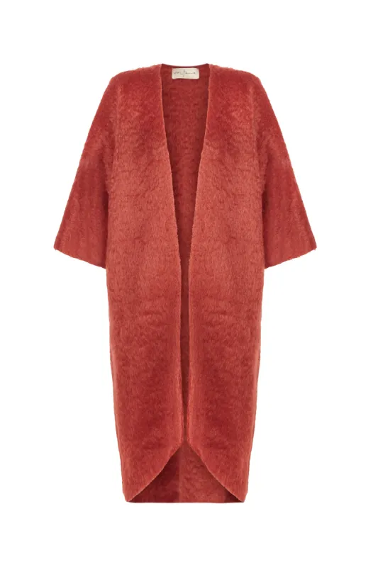 KUMA, ABRIGO OVERSIZE EN MOHAIR ROJO sold by Cortana