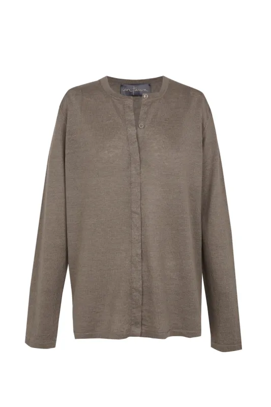 Lian, cardigan de punto de lino vison sold by Cortana