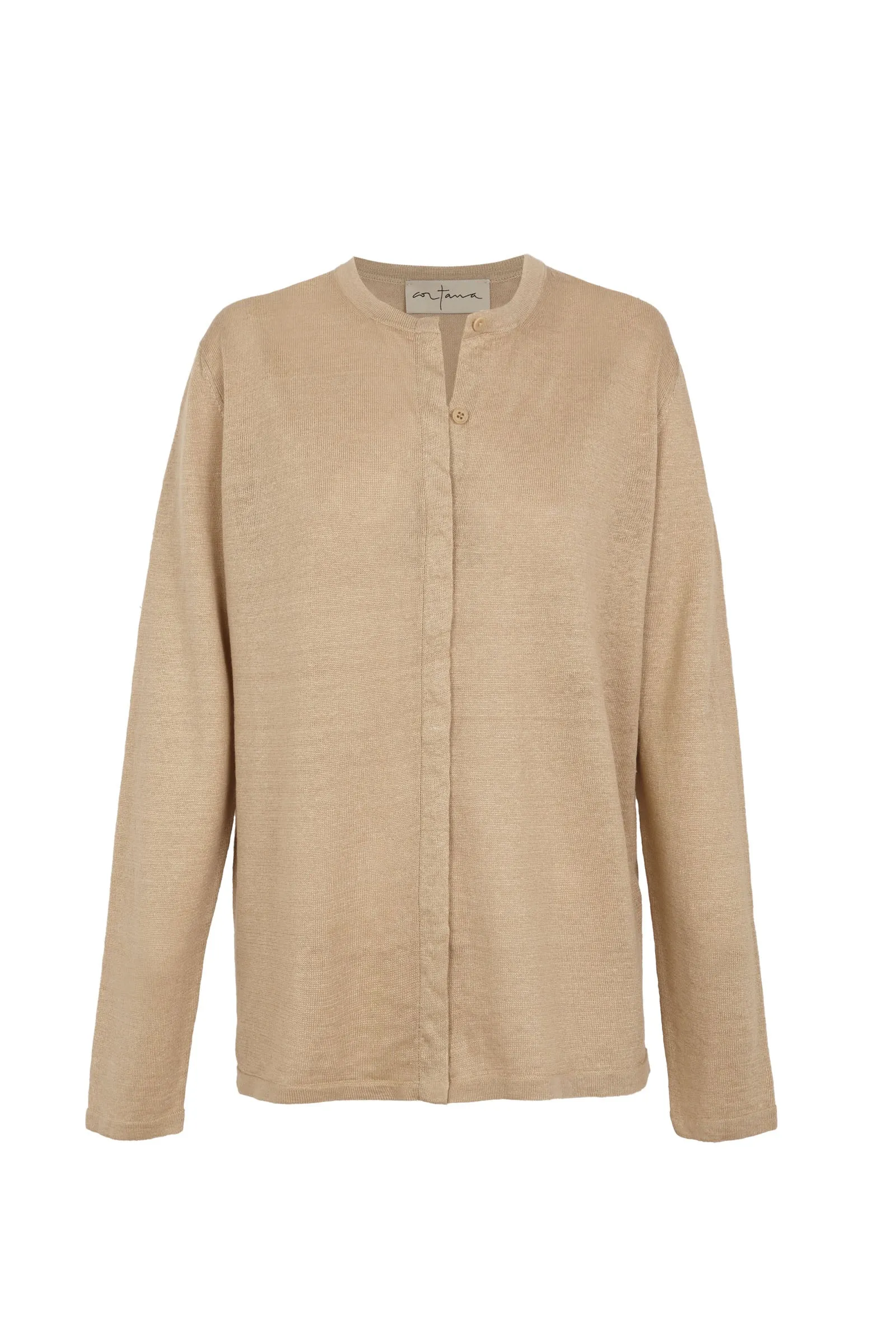 Lian, cardigan de punto de lino beige sold by Cortana