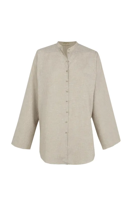 Tilo, camisa de rayas gris y marron sold by Cortana