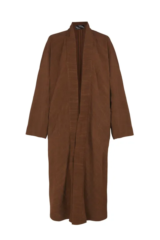 Saga, chaqueta larga canela sold by Cortana