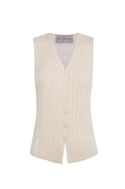 Antico, chaleco de cañamo marfil sold by Cortana