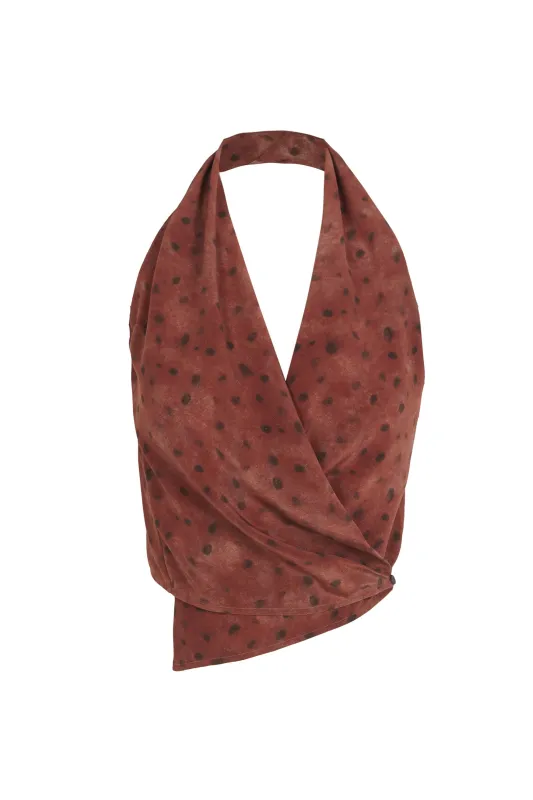 Etna, top de seda dots print sold by Cortana