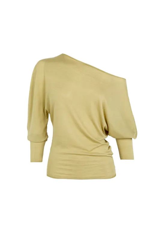 Ancora, top de punto kaki claro sold by Cortana