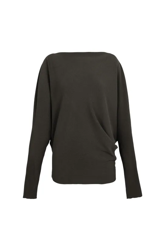 Amanita, top de seda stretch charcoal sold by Cortana