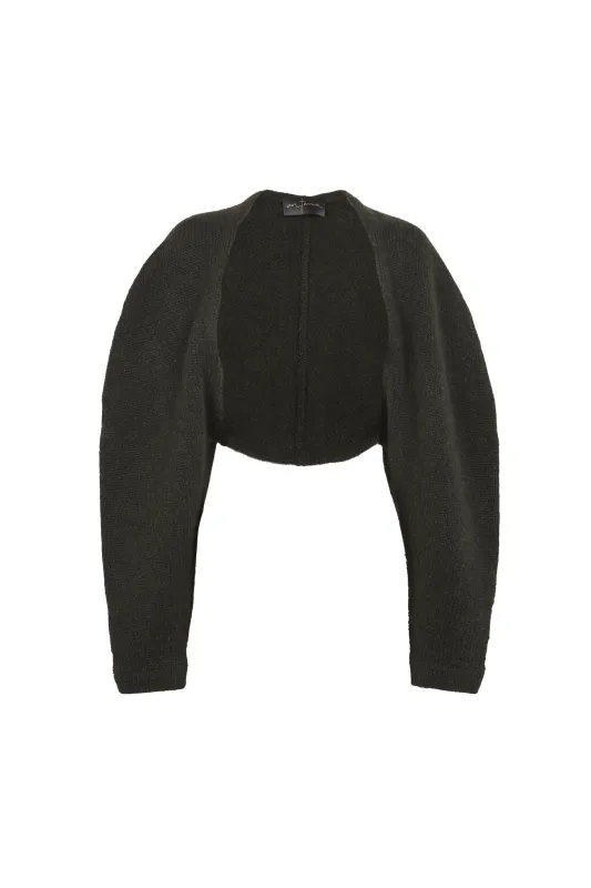 Lina, chaqueta de punto verde oscuro sold by Cortana