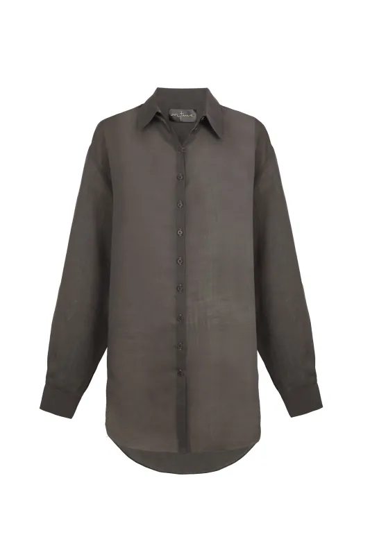 Dennis, camisa oversize de ramio malva oscuro sold by Cortana