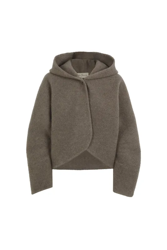 Abrazo, chaqueta doble faz de cachemir topo sold by Cortana