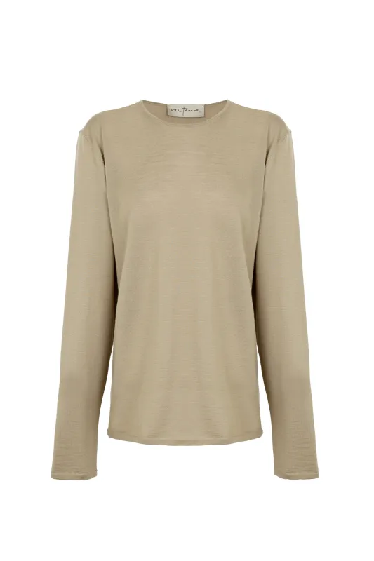 Fio, jersey de punto cachemir beige oscuro sold by Cortana